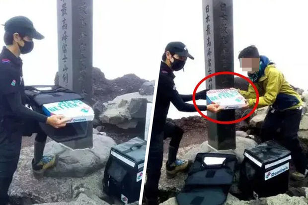 Yaponiyalı alpinist dağın zirvəsində pizza sifariş etdi